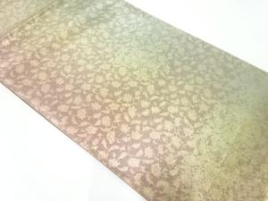 シルク箔草花模様織出し袋帯